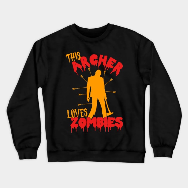 This Archer Loves Zombies - Archer Costume Halloween graphic Crewneck Sweatshirt by theodoros20